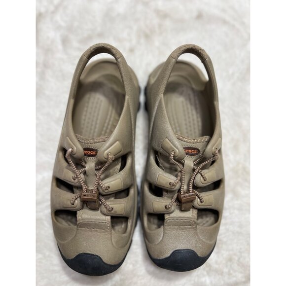 Crocs Mens Khaki Outdoor Sandals With Adjustable Lace women size 8 mens size 6 - Picture 3 of 9